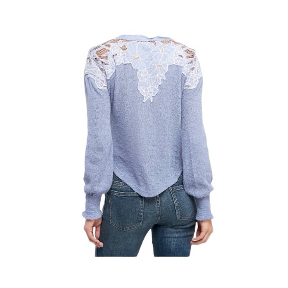 Free People Easy Breeze Appliqué Lace Henley Top - Picture 3 of 16